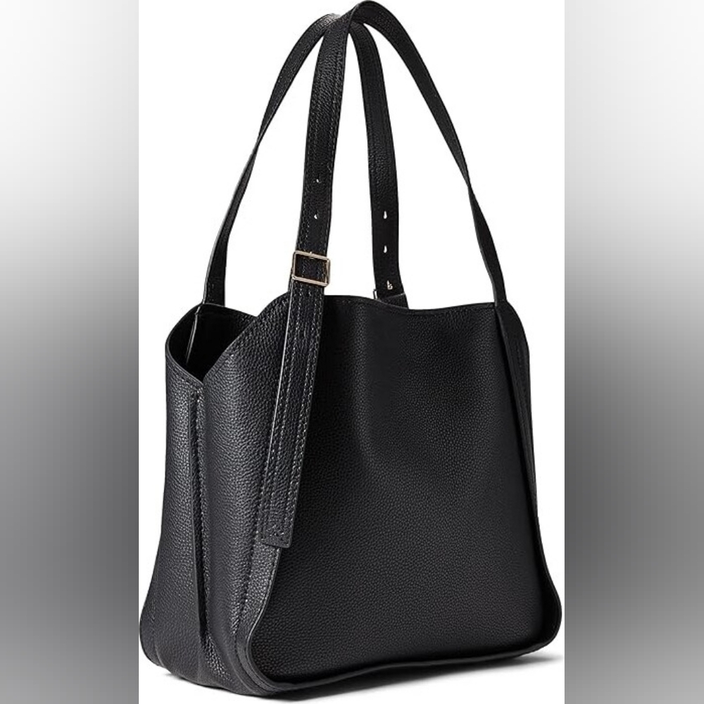 Marc Jacobs Black Leather Tote Bag with Gold Logo - Picture 9 of 11